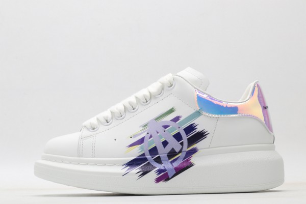 Alexander McQueen 5D Print Oversized Sneaker White Iridescent