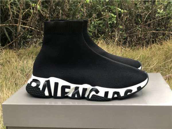 Balenciaga Graffiti Speed Sneaker Black/White
