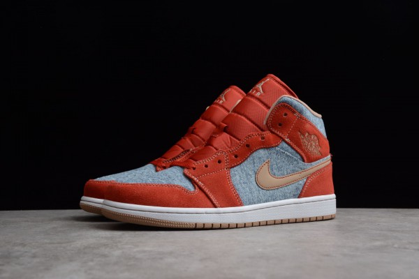 Air Jordan 1 Mid Denim Red