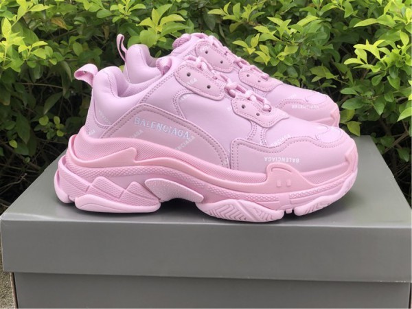 Balenciaga Allover Logo Triple S Pink/White