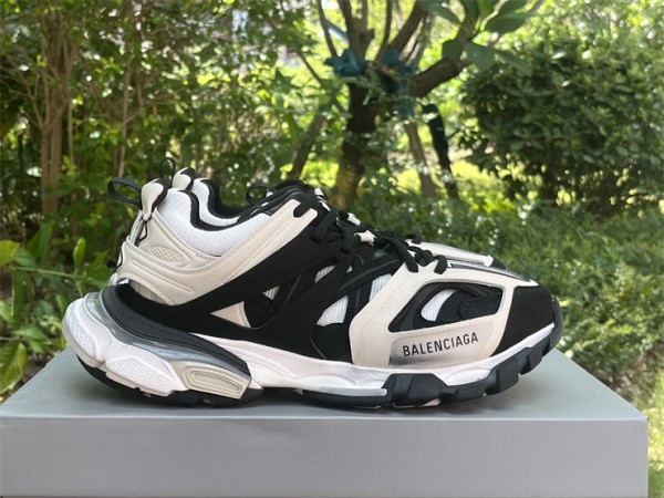 Balenciaga Track Sneaker in grey, black and white mesh and suede-like fabric