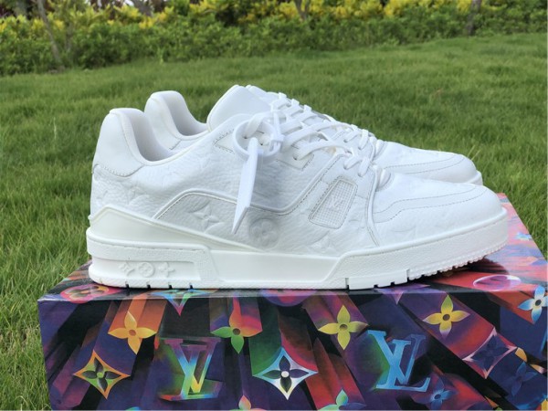 Louis Vuitton Trainer Sneaker White Embossing