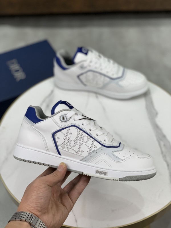 Dior B27 Low White Dark Blue Sneakers