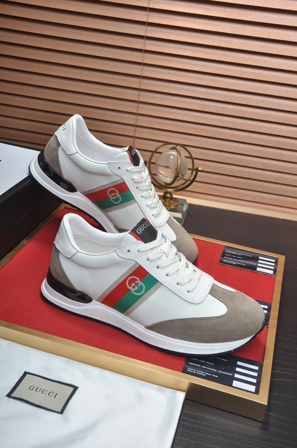 Gucci White With GG Logo Web Shoes