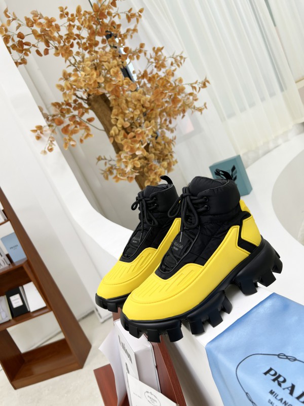 Prada Cloudbust Thunder Yellow/Black high-top sneakers