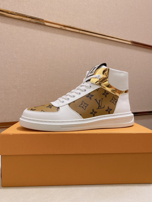 Louis Vuitton Rivoli white and light brown sneaker boot