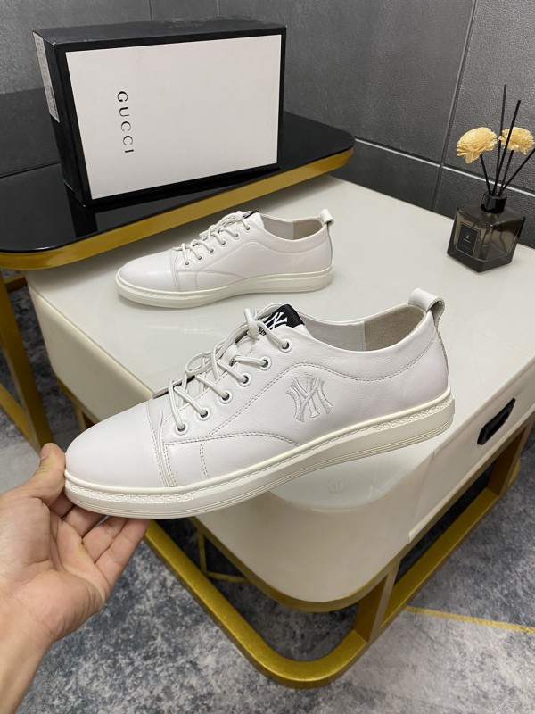 Gucci NY Logo Embroidered White Sneakers