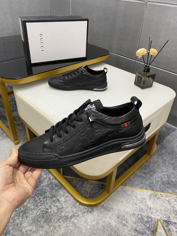 Gucci Black Leather Sneakers