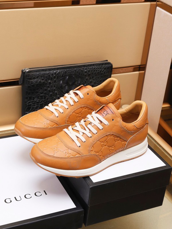 Gucci Logo Brown Leather Sneaker
