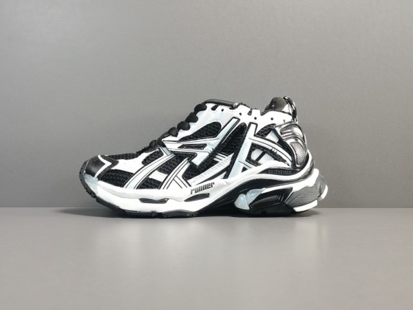 Balenciaga Runner Sneaker in black and white mesh and nylon