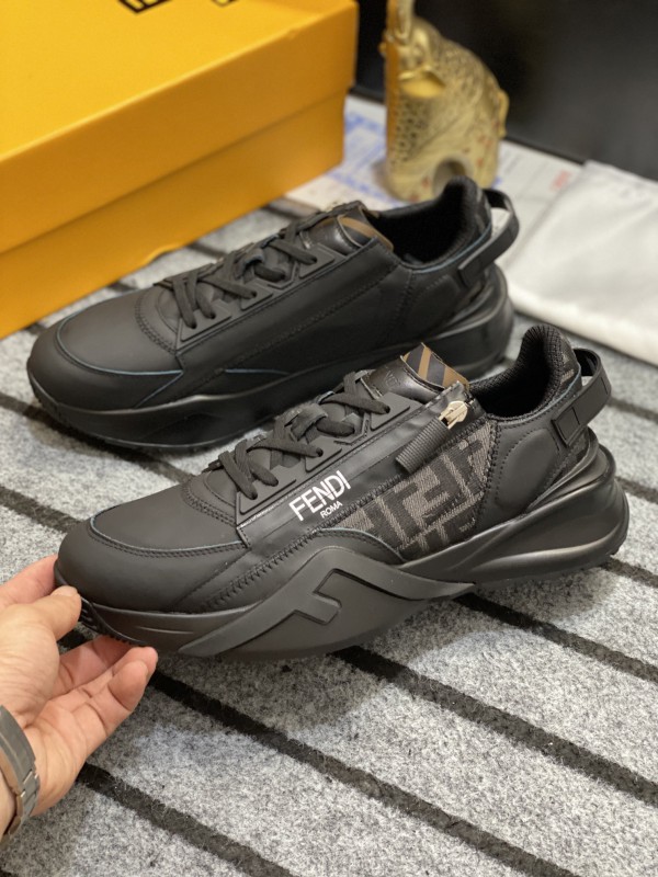 Fendi Flow Black Logo Low Top Sneakers