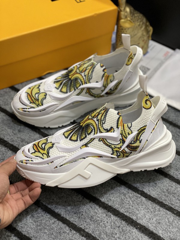 Fendi White Flower Sneakers