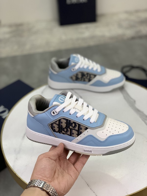 Dior B27 Low Light Blue and White Gray Sneakers