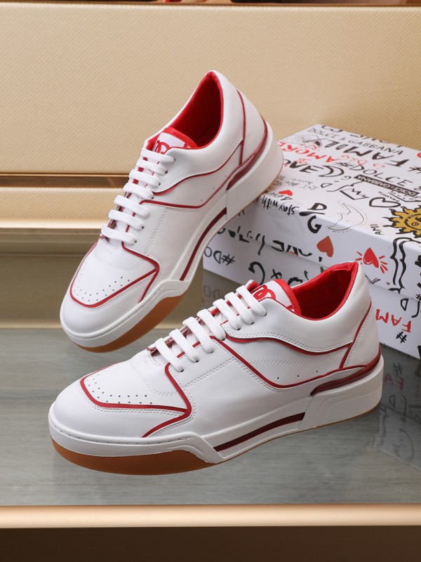 Dolce & Gabbana White Red Sneakers
