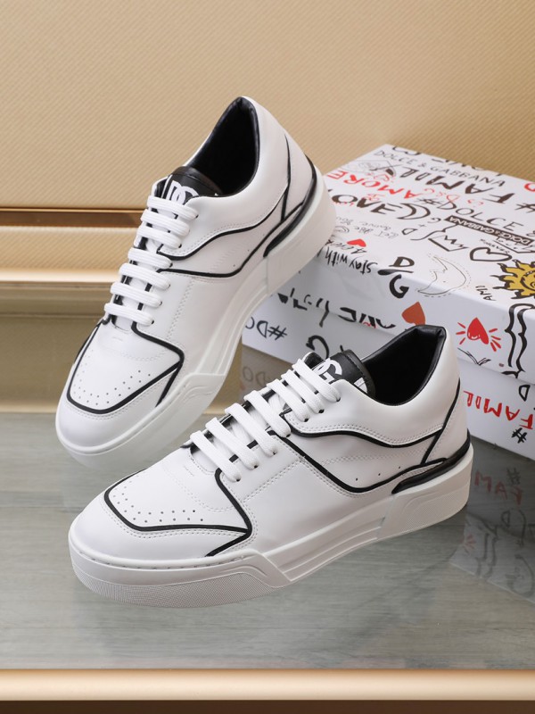 Dolce & Gabbana White Black Sneakers