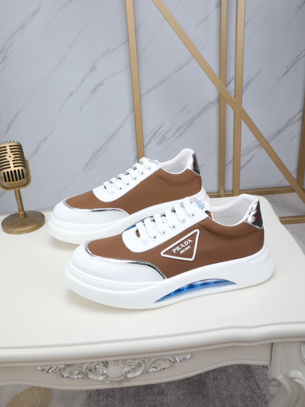 Prada White Brown Sneakers