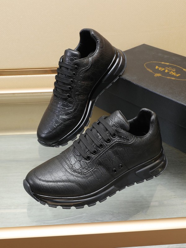 Prada Black Leather Sneakers