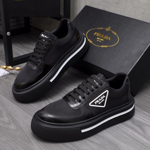 Prada Nylon Leather Black Shoes