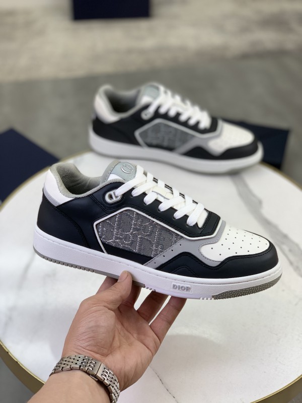 Dior B27 Low Top Sneaker Anthracite Ruthenium Colored Oblique Jacquard Gray White