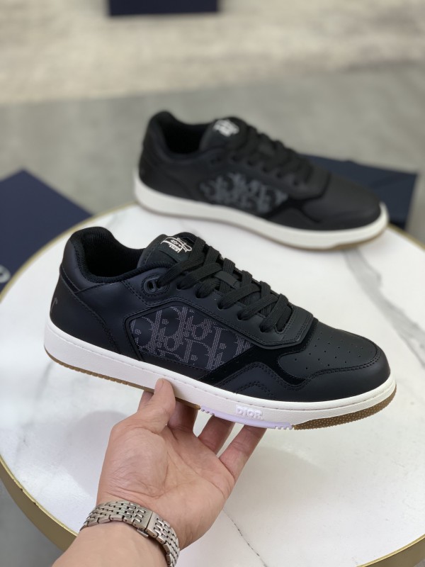 Dior B27 Black Smooth Calfskin Oblique Galaxy Leather