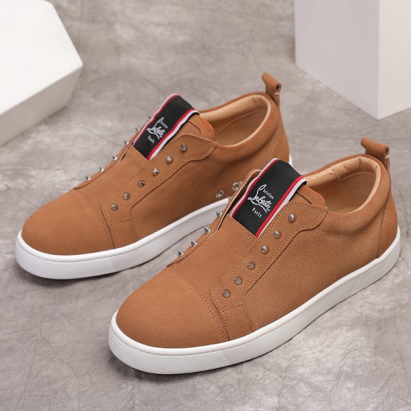 Christian Louboutin F.A.V Stud Embellished Suede Sneakers