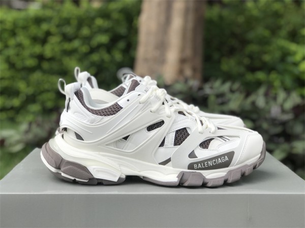Balenciaga Track Sneaker in Off-White and Dark Grey mesh and nylon