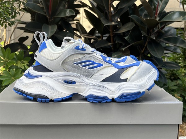 Balenciaga Cargo Trainers in blue and white microfiber and mesh