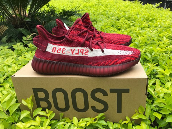 Adidas Yeezy Boost 350 V2 Maroon Zebra Teach Red White DA9568