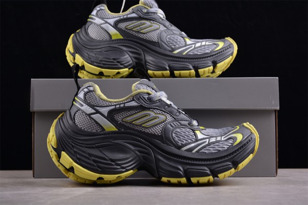 Balenciaga 10XL Sneaker in grey and yellow mesh, TPU and rubber