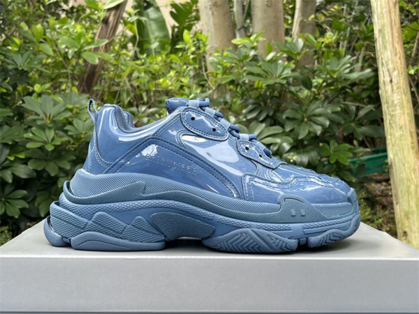 Balenciaga Triple S Blue Monoblock Trainers - Grailed