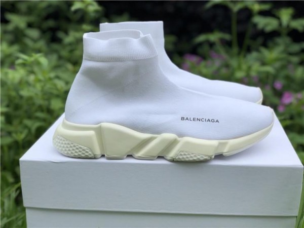 2018 Balenciaga Speed Trainer All White 
