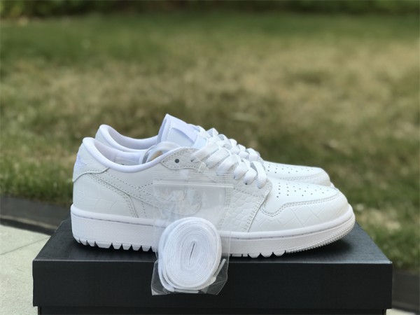 Air Jordan 1 Retro Low Golf White Crocodile