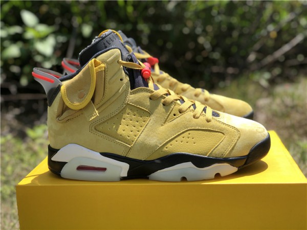 Jordan 6 Retro Travis Scott Wheat Yellow Black