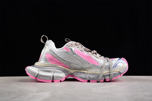 Balenciaga’s 3XL Sneaker in grey silver, pink mesh and polyurethane