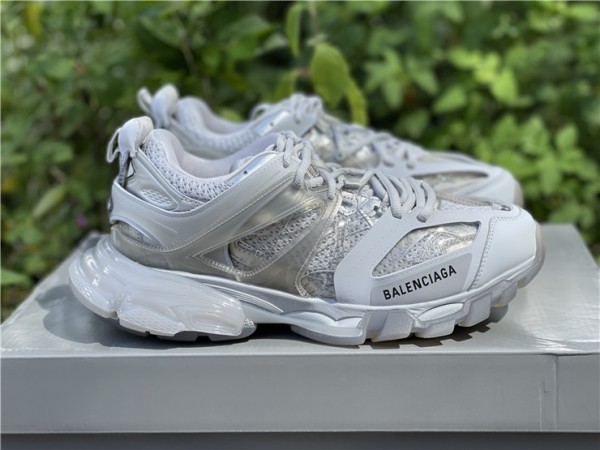 Balenciaga Track Clear Sole Sneakers In Grey