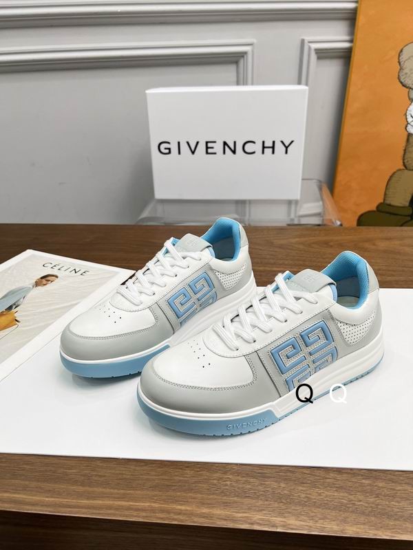 Givenchy Blue Grey White Leather Low Top Sneaker