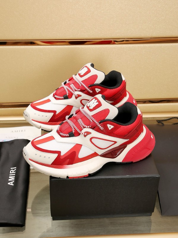 Amiri Red And Off-White MA Runner Sneakers