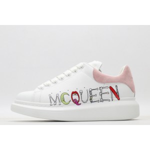 Alexander McQueen 5D Print Oversized Sneaker White Pink Suede
