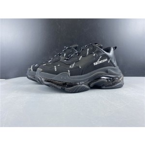 Balenciaga Allover Logo Triple S Clear Sole Black