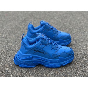 Balenciaga Allover Logo Triple S Blue