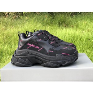 Balenciaga Allover Logo Triple S "Black Pink"