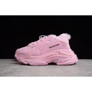 Balenciaga Triple S Sneaker Pink with Fur