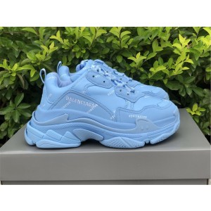 Balenciaga Allover Logo Triple S Light Blue/White