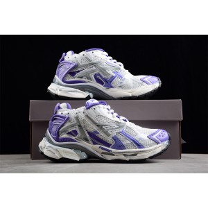Balenciaga Runner Sneaker in white and purple mesh and nylon