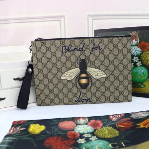 Gucci Bestiary pouch with Bee and Blind for Love