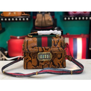 Gucci Queen Margaret Snake Print Top Handle Bag