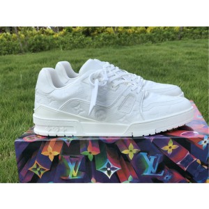 Louis Vuitton Trainer Sneaker White Embossing