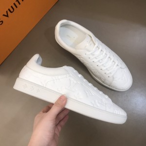 Louis Vuitton white logo low-top men's sneakers