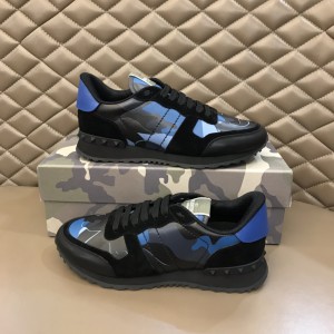 Valentino Garavani Black And Blue Sneakers