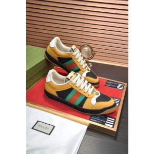 Gucci Screener Yellow With Web Shoes